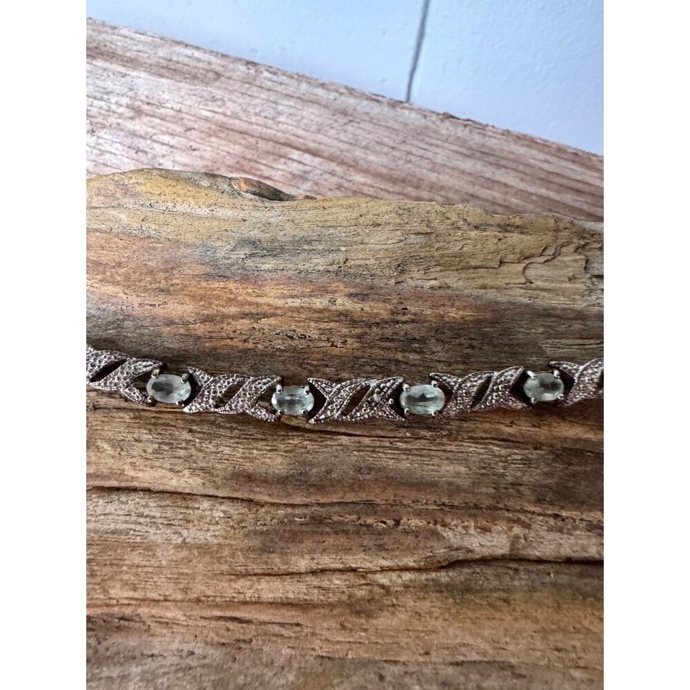 FAS Bracelet Sterling Silver925 With Oval Blue Topaz 14G